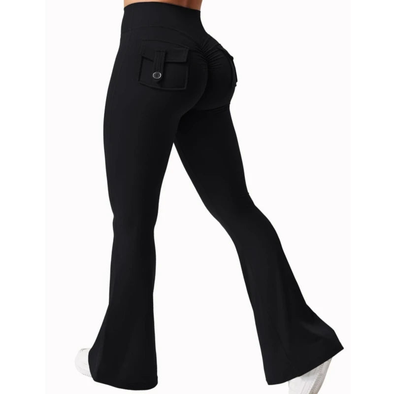 FlexWide Women’s High-Stretch Wide Leg Yoga Leggings with Pockets