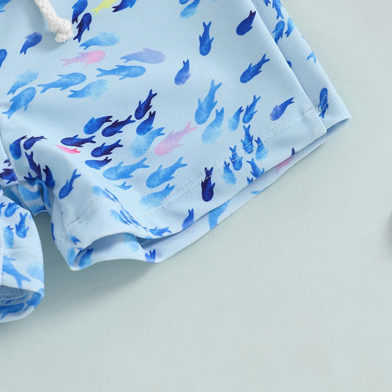 Kids Animal Print Quick-Dry Swim Trunks