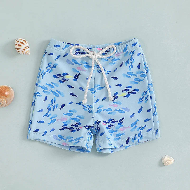 Kids Animal Print Quick-Dry Swim Trunks